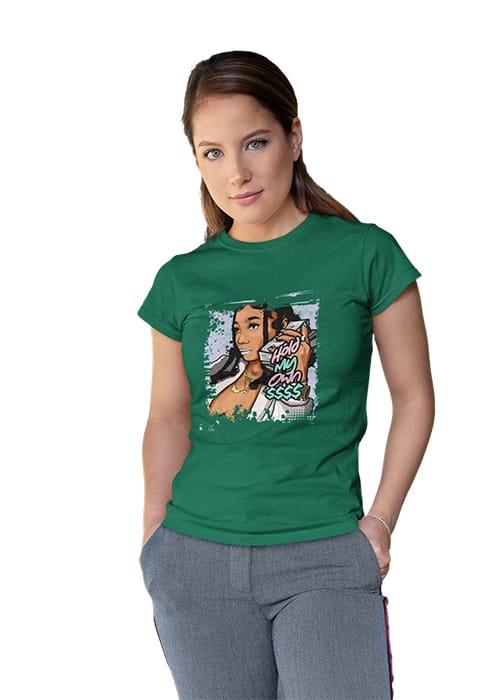 "HOLD MY OWN" Graphic Printed WOMEN's ROUND NECK HALF SLEEVE TSHIRT - Image 7