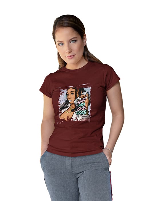 "HOLD MY OWN" Graphic Printed WOMEN's ROUND NECK HALF SLEEVE TSHIRT - Image 6