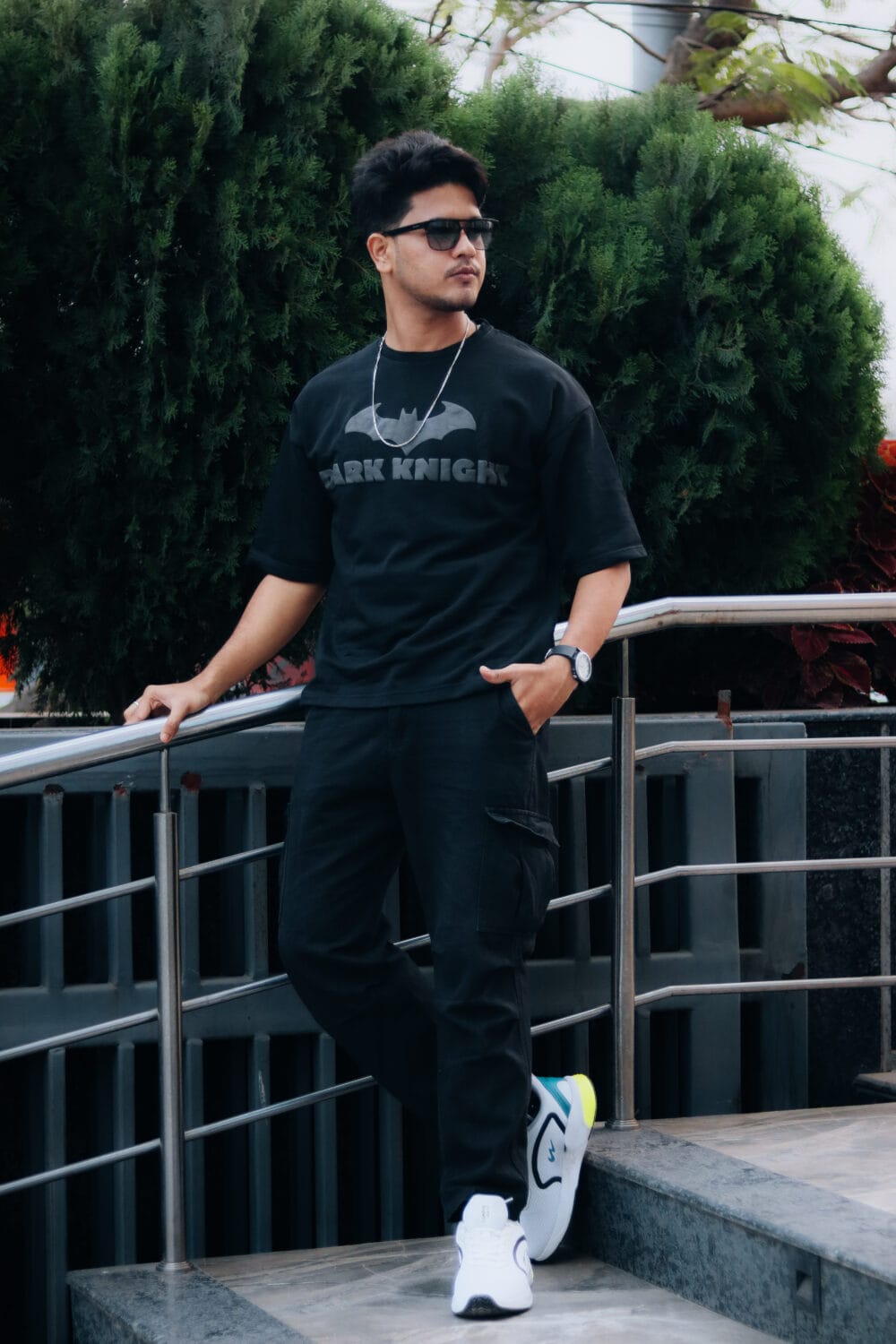 DARK KNIGHT OVERSIZED FIT HALF SLEEVE T-SHIRT