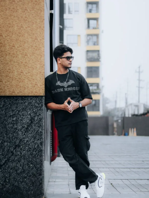 DARK KNIGHT OVERSIZED FIT HALF SLEEVE T-SHIRT - Image 2