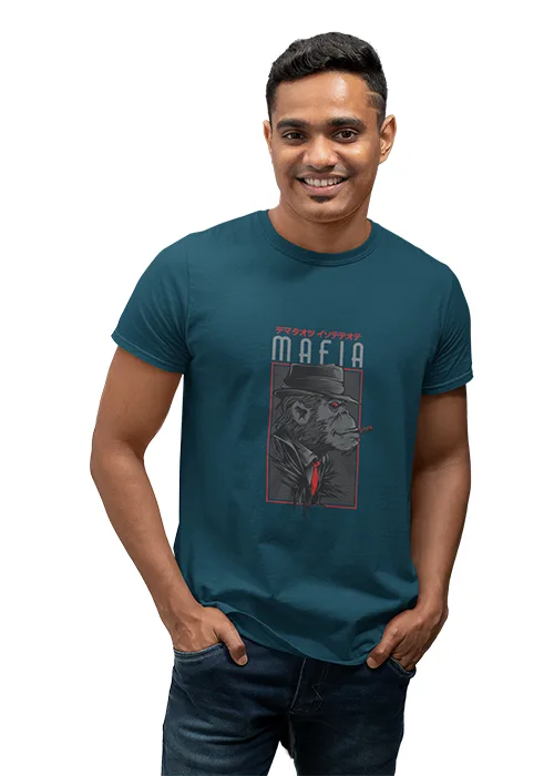 "MAFIA" Graphic printed MEN's ROUND NECK HALF SLEEVE T SHIRT - Image 13