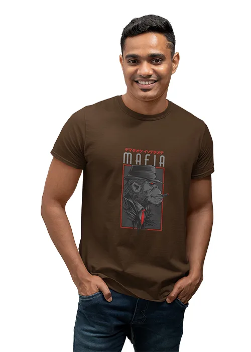 "MAFIA" Graphic printed MEN's ROUND NECK HALF SLEEVE T SHIRT - Image 12