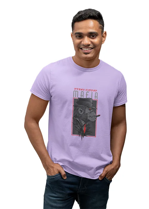 "MAFIA" Graphic printed MEN's ROUND NECK HALF SLEEVE T SHIRT - Image 3
