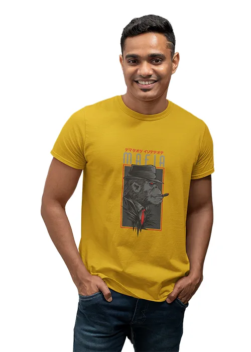 "MAFIA" Graphic printed MEN's ROUND NECK HALF SLEEVE T SHIRT - Image 2