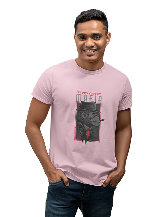 "MAFIA" Graphic printed MEN's ROUND NECK HALF SLEEVE T SHIRT - Image 8