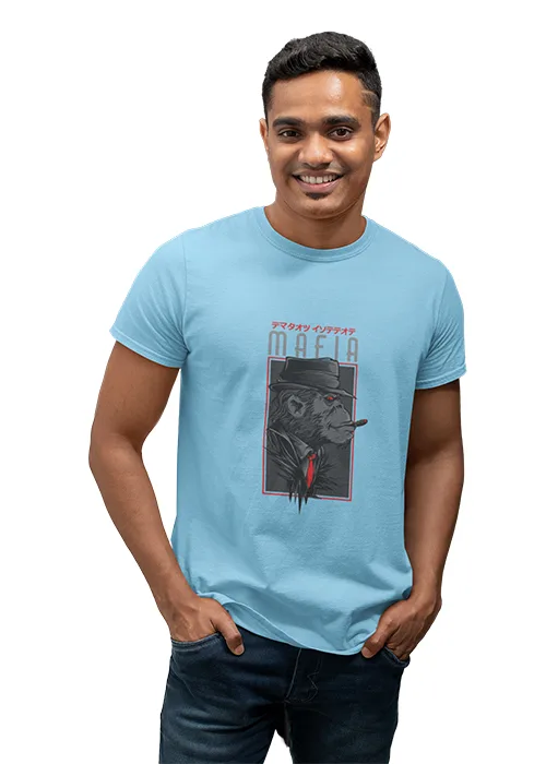 "MAFIA" Graphic printed MEN's ROUND NECK HALF SLEEVE T SHIRT - Image 10