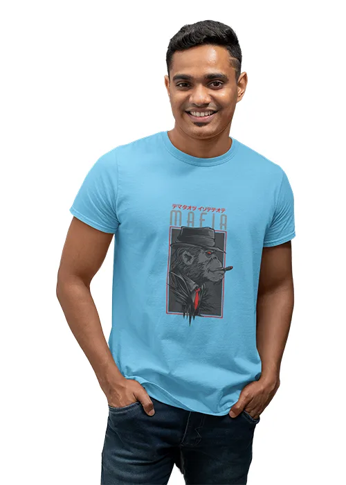 "MAFIA" Graphic printed MEN's ROUND NECK HALF SLEEVE T SHIRT - Image 4