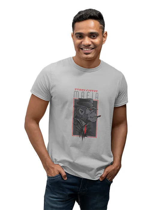 "MAFIA" Graphic printed MEN's ROUND NECK HALF SLEEVE T SHIRT - Image 7