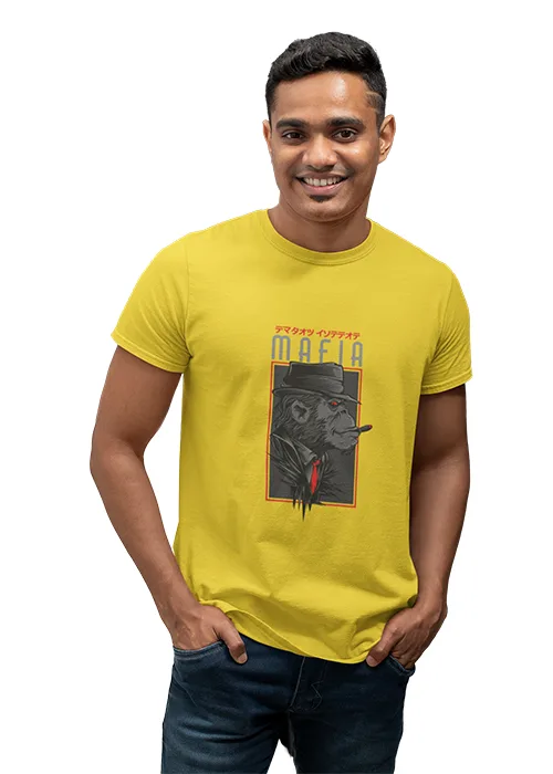 "MAFIA" Graphic printed MEN's ROUND NECK HALF SLEEVE T SHIRT - Image 5