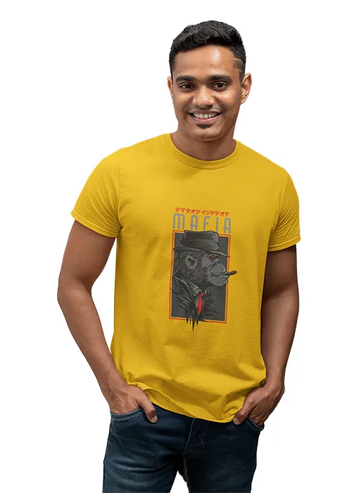 "MAFIA" Graphic printed MEN's ROUND NECK HALF SLEEVE T SHIRT - Image 11