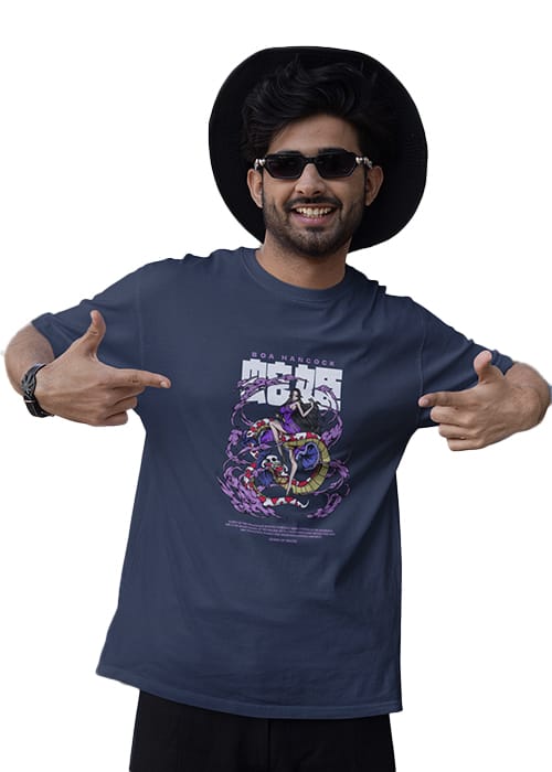 "ONE PIECE - BOA" Graphic printed MEN's OVERSIZED ROUND NECK HALF SLEEVE T-SHIRT - Image 4