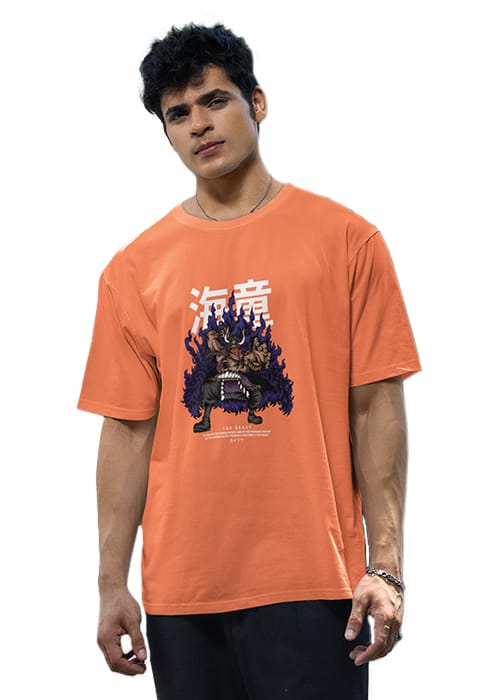 "ONE PIECE - KAIDO" Graphic printed MEN's OVERSIZED ROUND NECK HALF SLEEVE T-SHIRT - Image 6