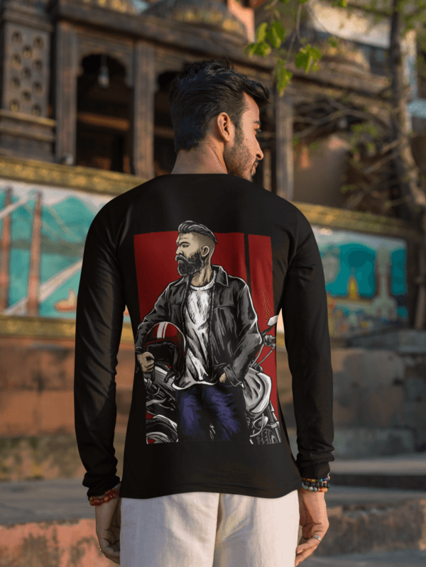 Man wearing ROUND NECK FULL SLEEVE T-SHIRT