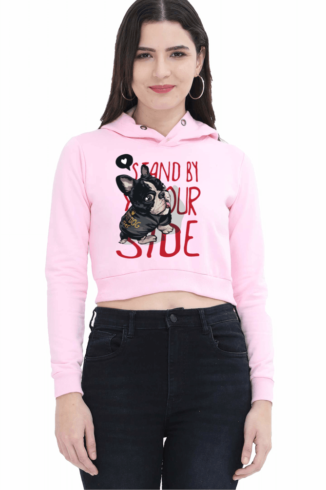 STAND BY YOUR SIDE WOMEN's CROP HOODIE - Image 2