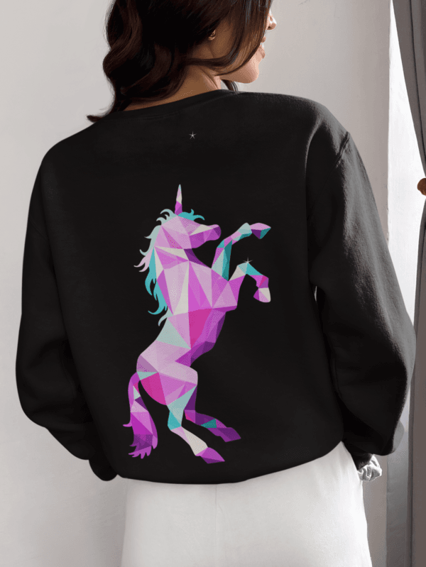 Woman wearing UNICORN WOMEN's SWEATSHIRT