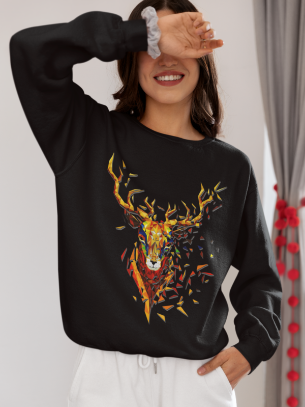 Woman wearing DEER WOMEN's SWEATSHIRT