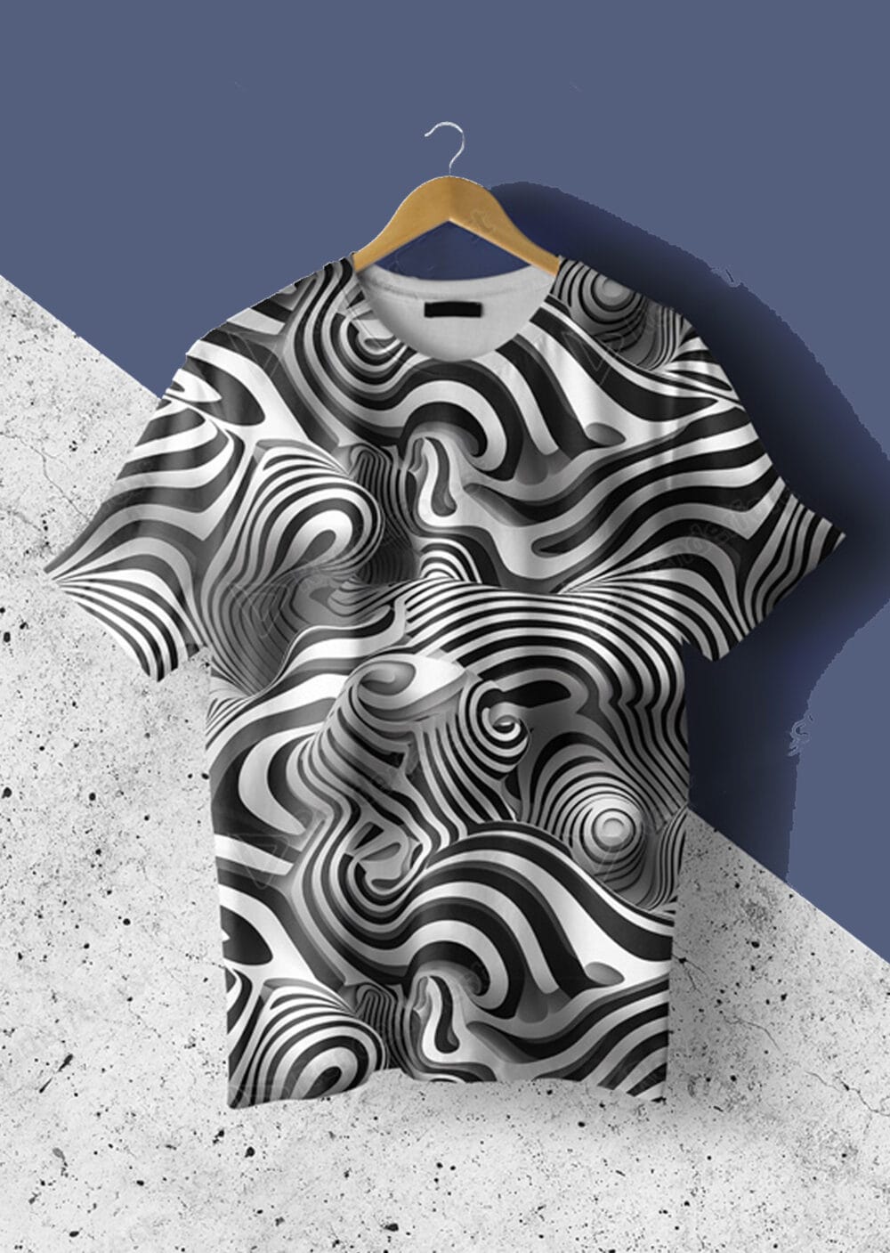 UM MONO-ABSTRACT OVERSIZED FIT T-SHIRT
