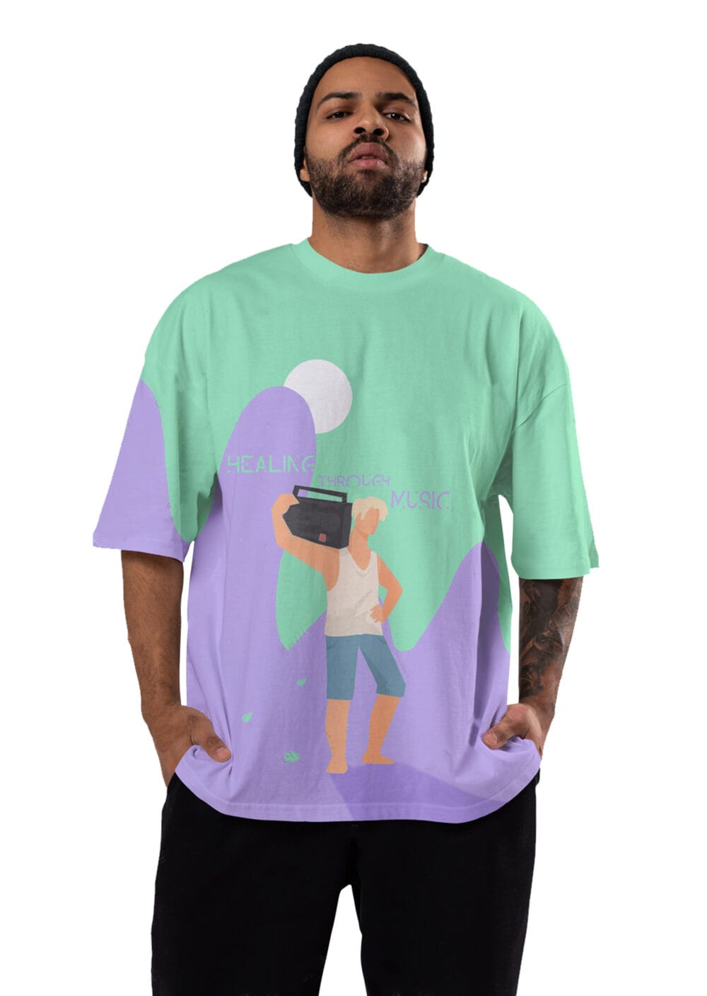UM - HEALING THROUGH MUSIC OVERSIZED FIT T-SHIRT - Image 4