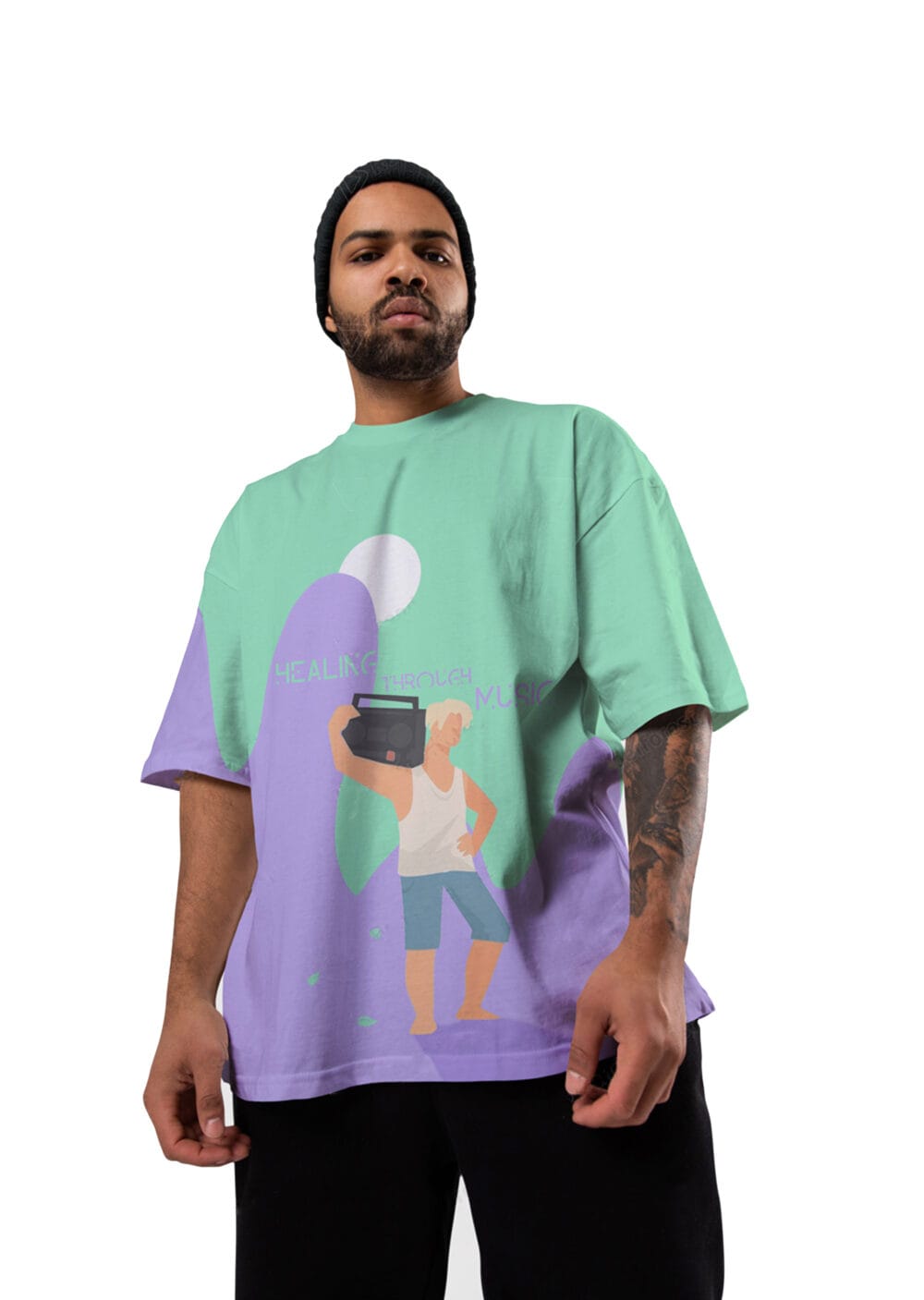 UM - HEALING THROUGH MUSIC OVERSIZED FIT T-SHIRT - Image 2