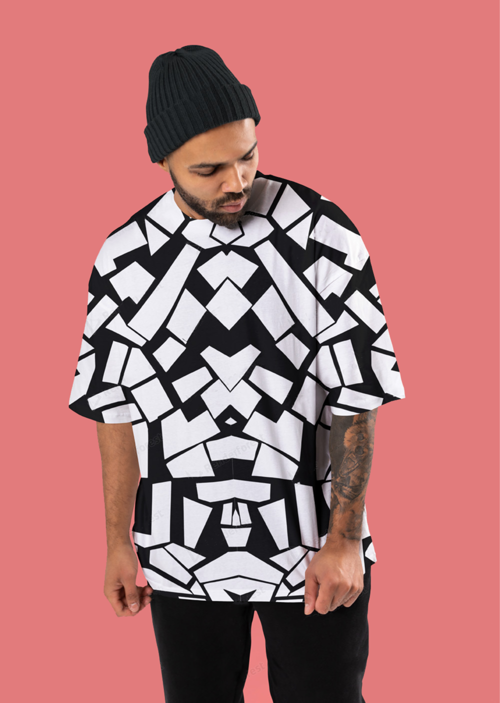 URBAN MOSAIC OVERSIZED FIT T-SHIRT - Image 2